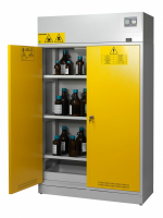 Armadio di sicurezza filtrato ed aspirato per lo stoccaggio di 160 litri di prodotti chimici, acidi, basi, in conformita’ alle norme EN 61010-1, EN 16121, EN 16122 - marchio CE - certificato TÜV
